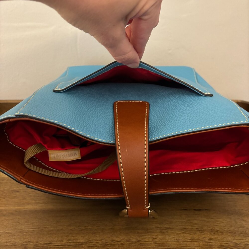 Dooney & Bourke Emerson Brynn Aqua Blue Pebbled Leather Shoulder Bag - Picture 9 of 9